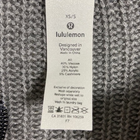 Lululemon Softer Still Wrap Heathered Asphalt Grey Oversized Poncho XS S - Picture 8 of 8